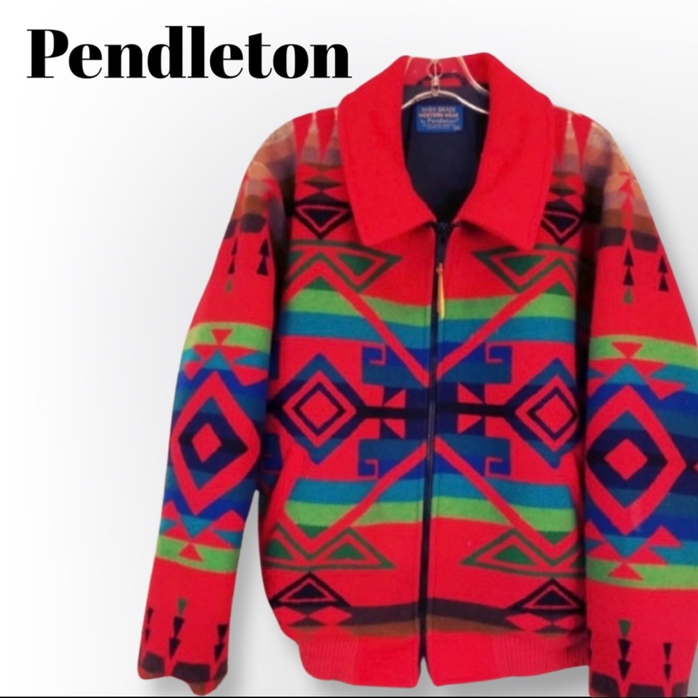 Vintage Pendleton Western Aztec Wool Bomber Jacket - image 1